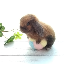 羊毛フェルト#リラックスうさぎさん(チョコレートオター) 羊毛フェルト