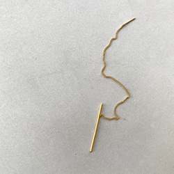Stick chain pierce sv925 K18plated 金メッキ ゴールド チェーン ピアス 2枚目の画像