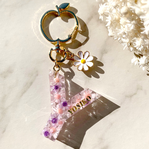 お花のイニシャルキーホルダー♪ お花のイニシャルキーホルダー その他アクセサリー le chance cc 通販