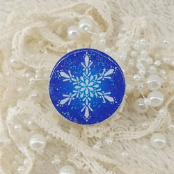 青の記憶【ブローチ】雪の結晶 1枚目の画像