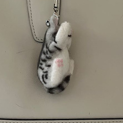 羊毛フェルト　マスコット　トラ猫　キーホルダー　ストラップ　チャーム 5枚目の画像