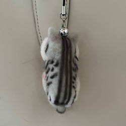羊毛フェルト　マスコット　トラ猫　キーホルダー　ストラップ　チャーム 2枚目の画像