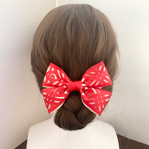 【SALE】ふわふわクリスマス おっきめリボン【1441】 SALE】ふわふわクリスマス おっきめリボン【1441】
