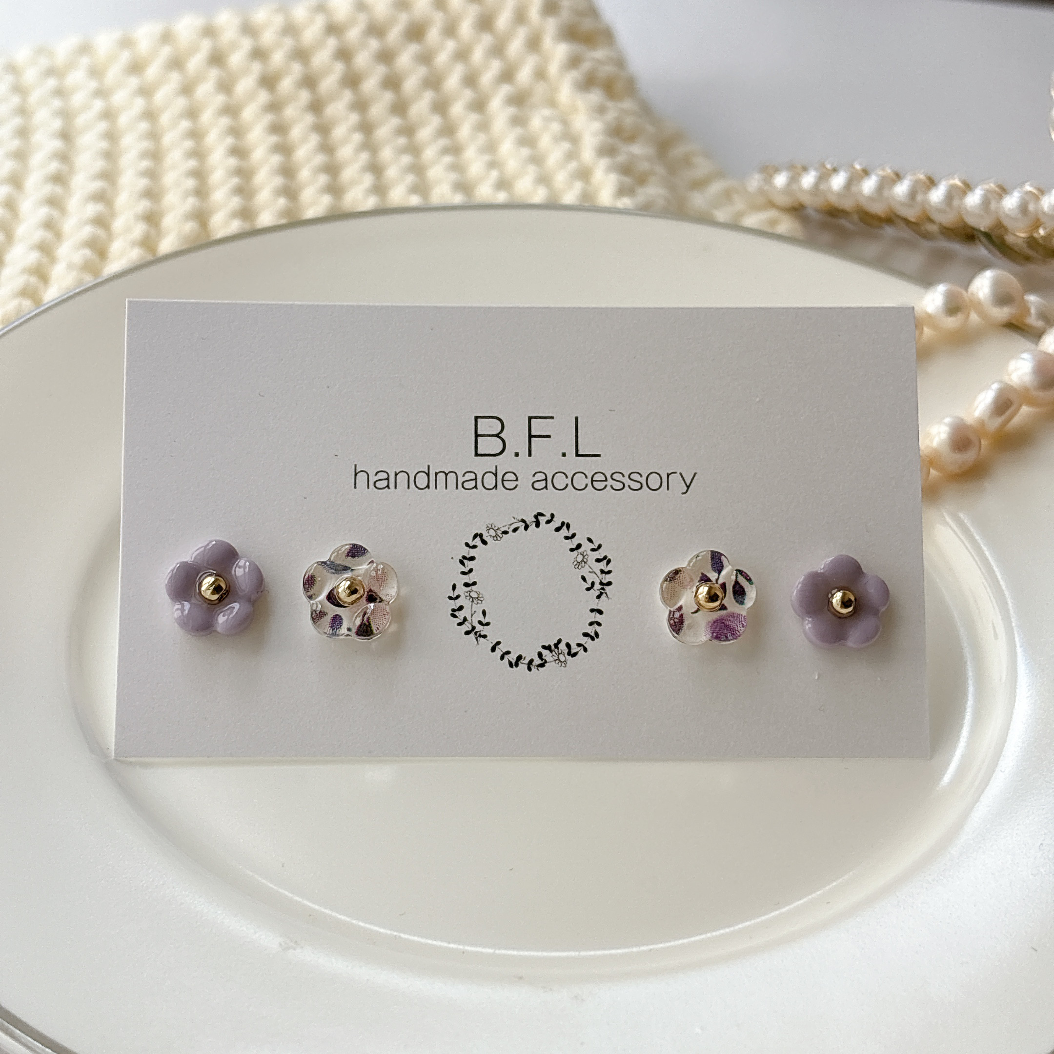 ブラウン系 ビジュー ピアス ハンドメイド イヤリング変更可 ブラウン