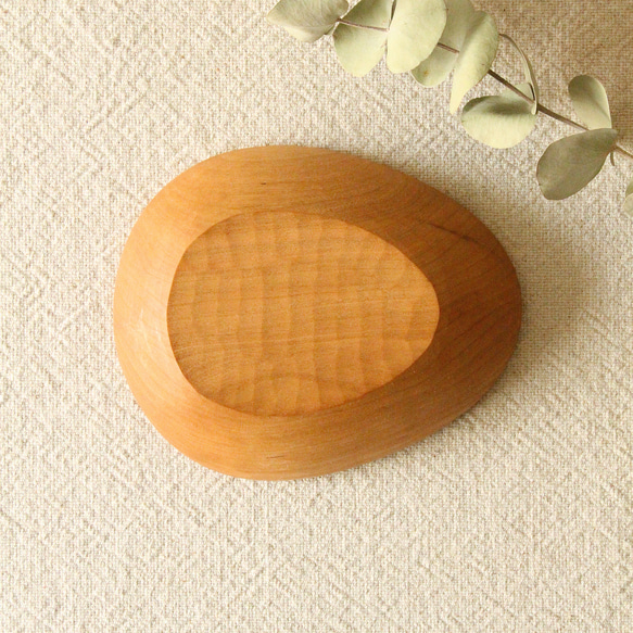 木のタマゴ皿（チェリー）#TD-CH-03 3枚目の画像