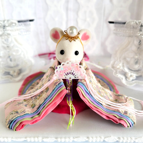 465 ひなまつり 小さな着せ替えお着物〈お姫様〉十二単《西陣織》薄