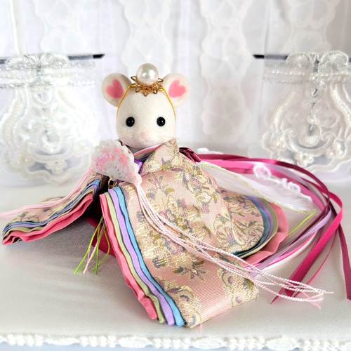 465 ひなまつり 小さな着せ替えお着物〈お姫様〉十二単《西陣織》薄