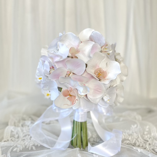 胡蝶蘭クラッチブーケ ウェディングブーケ ブートニアセット ブーケ  