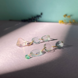 Prana gem drops✴︎滴る宝石しずく✴︎アクアマリン✴︎エメラルド✴︎ローズクォーツ✴︎k14gf 7枚目の画像