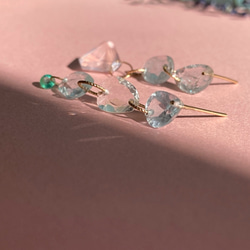 Prana gem drops✴︎滴る宝石しずく✴︎アクアマリン✴︎エメラルド✴︎ローズクォーツ✴︎k14gf 11枚目の画像