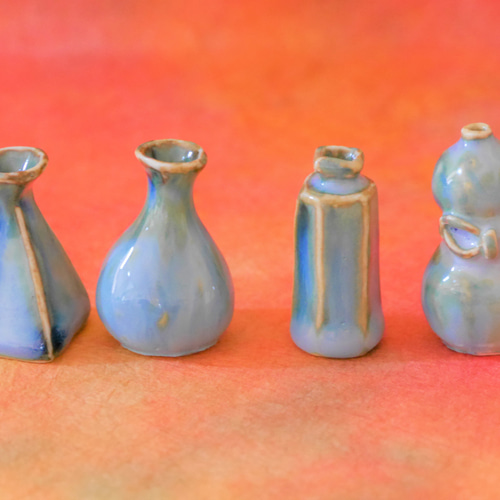 陶器とガラスの花瓶セット 陶器一輪挿し・フラワーベースの販売