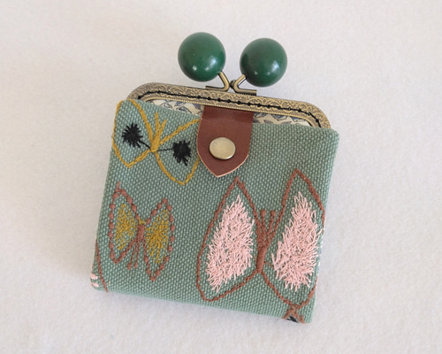 ハンドメイド　がま口長財布　ミナペルホネン　sky flower ハンドメイド がま口長財布 ミナペルホネン sky flower ハンドメイド