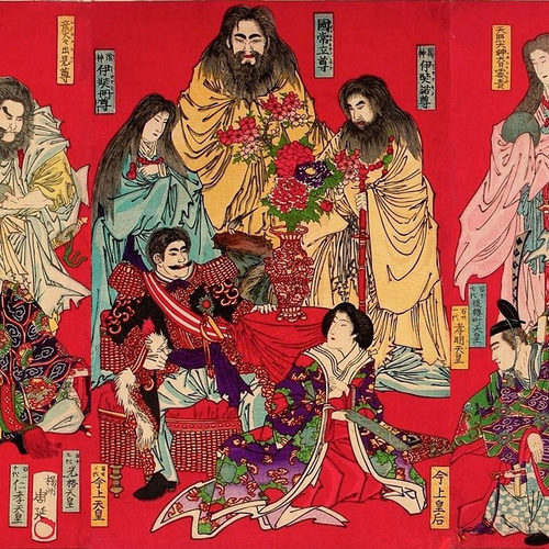楊洲周延 ドライ Tシャツ 天皇 八咫烏 日本神話 古事記 日本書記