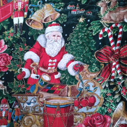 サンタさんの大きな布製ギフトバッグ(輸入生地)　巾着 クリスマスプレゼント袋 11枚目の画像