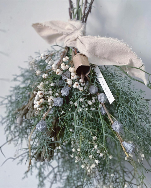 winter bouquet " reindeer " フラワー スワッグ ドライフラワーブーケ コニファー フレッシュ 4枚目の画像