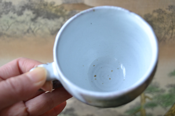 【コーヒーカップ】三彩釉　コーヒーカップ2個組　★萩焼　 10枚目の画像