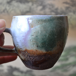 【コーヒーカップ】三彩釉　コーヒーカップ2個組　★萩焼　 2枚目の画像