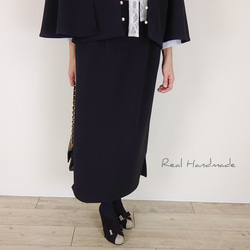 [予約販売] ブラックジョーゼットサイドスリットタイトスカート 7枚目の画像