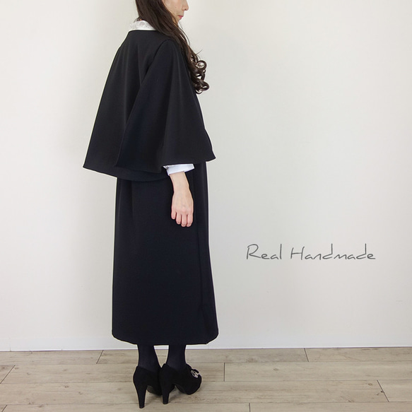[予約販売] ブラックジョーゼットサイドスリットタイトスカート 6枚目の画像