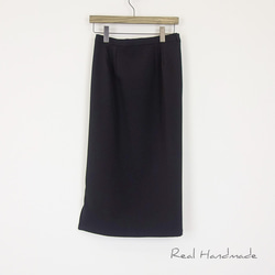[予約販売] ブラックジョーゼットサイドスリットタイトスカート 16枚目の画像