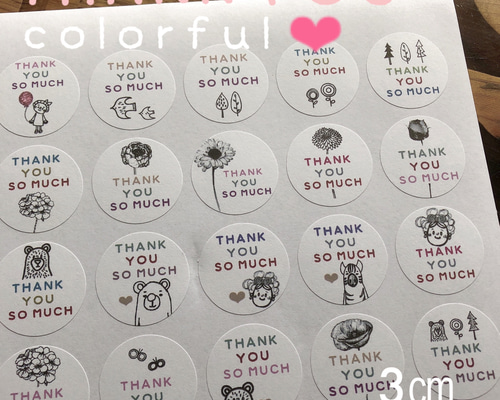 ★48枚350円〜★　サンキューシール　サンクスシール　丸型　【コメント下さい】 丸型 サンキューシール サンクスシール シンプルデザイン thank you