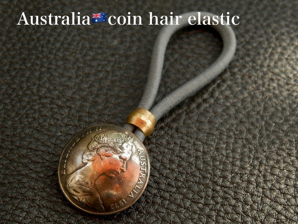 ＃H96  Australia Coin Hair Elastic 2枚目の画像