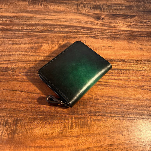 手染めのキャッチャー財布　黄茶　ハンドメイド 手染めのコインキャッチャー財布 黄茶 ハンドメイド 財布