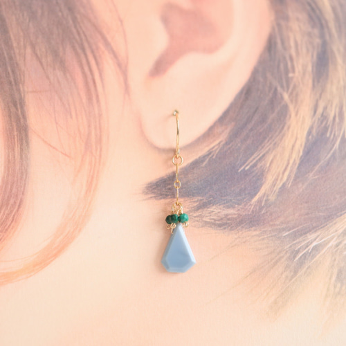 ♢人気♢カラーオパール 宝石質ブルーカイヤナイト 14kgf ピアス/イヤリング ♢人気♢カラーオパール 宝石質ブルーカイヤナイト 14kgf ピアス