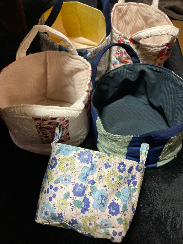 パッチワーク小物4点 在庫一掃 お買い得♪ パッチワーク小物入れ マルチボックス 布小物入れ