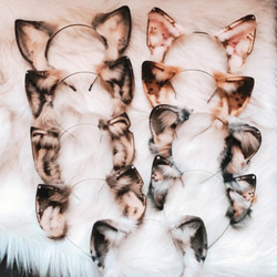 【受注生産】大福猫の耳カチューシャ 手作りリアルな毛皮のような ヘアアクセサリー シミュレーション動物の耳 ロリータ 15枚目の画像