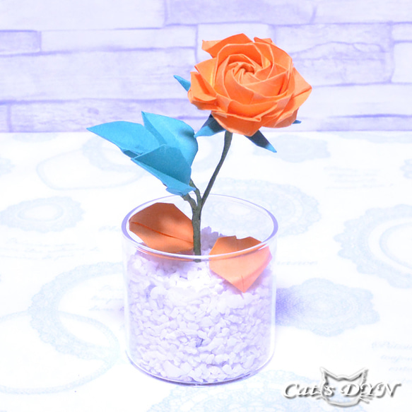 魔法の薔薇②：３種類　(折り紙の薔薇の花) 7枚目の画像