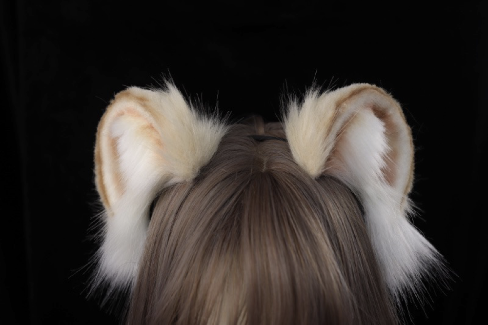 【受注生産】ハムスターの耳カチューシャ 手作りリアルな毛皮のような ヘアアクセサリー シミュレーション動物の耳 ロリータ