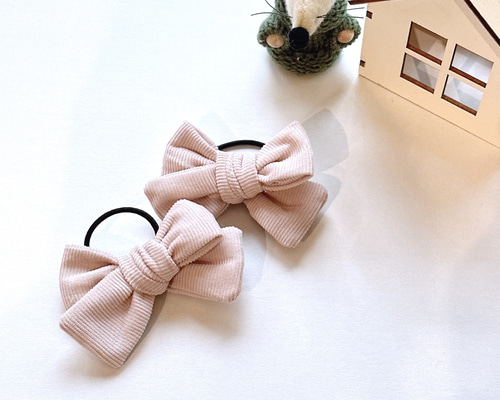 C&Sフレンチコーデュロイ使用、ハンドメイド、ヘアゴム、ベビー