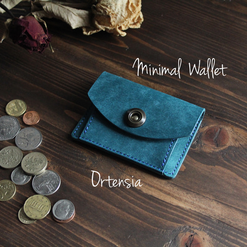 送料無料】プエブロ ミニマルウォレット【オルテンシア／ターコイズ