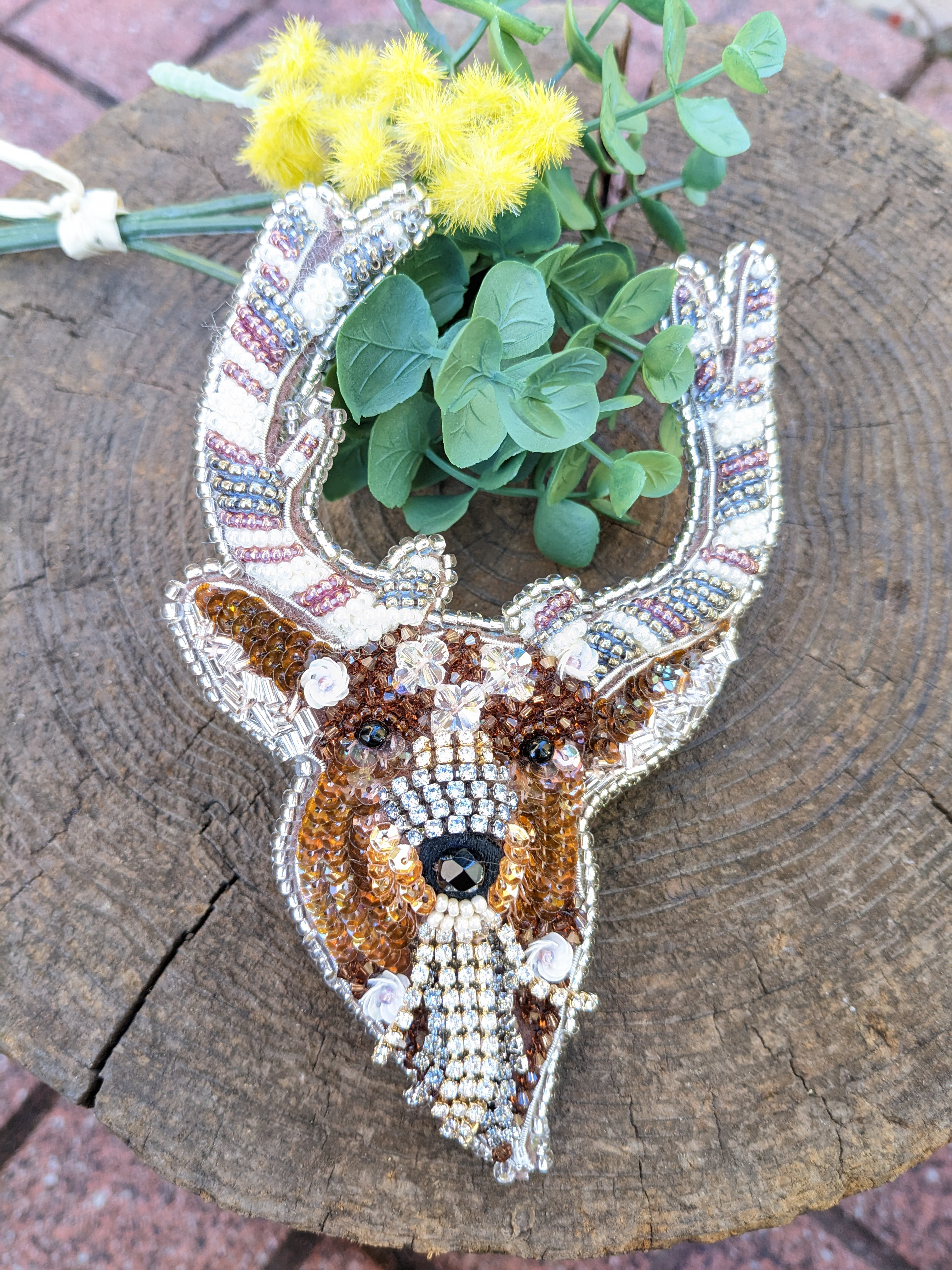 牡鹿のブローチ(シルバー)