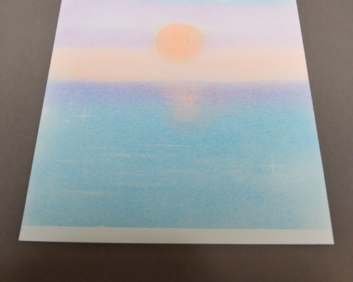 パステル画（原画）内灘砂丘・夕陽。 パステル画（原画）内灘砂丘・夕陽。