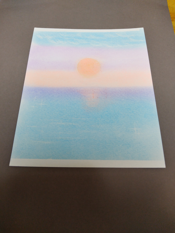 パステル画（原画）夕焼け。 How to draw a sunset on the sea with soft pastels - YouTube