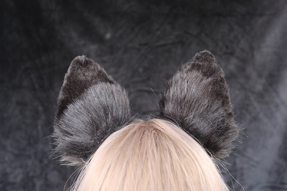 【受注生産】シェパード犬耳カチューシャ 手作り リアルな毛皮のような ヘアアクセサリー   シミュレーション動物の耳 6枚目の画像