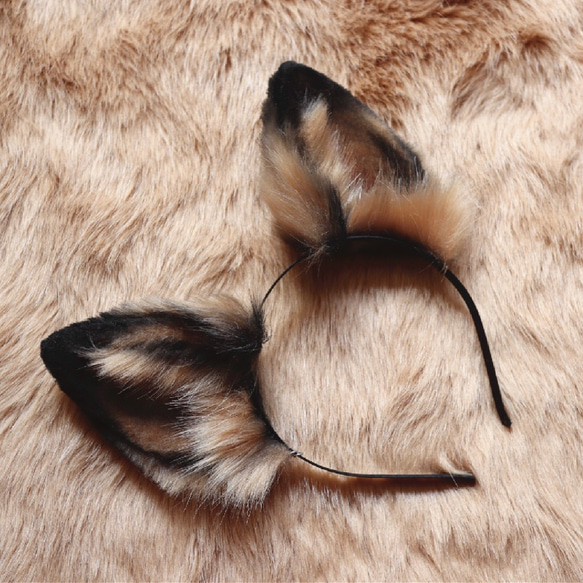 【受注生産】シェパード犬耳カチューシャ 手作り リアルな毛皮のような ヘアアクセサリー   シミュレーション動物の耳 4枚目の画像