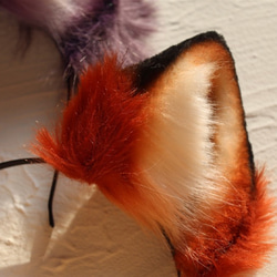 【受注生産】赤狐耳カチューシャ 手作りリアルな毛皮のような ヘアアクセサリー   シミュレーション動物の耳 5枚目の画像
