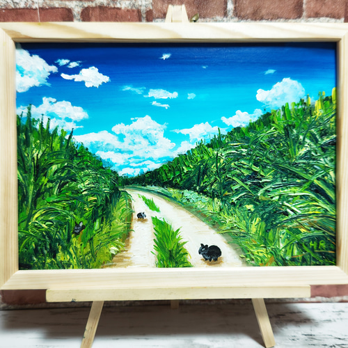 油絵 絵画【サトウキビ畑の空】 油絵】【サトウキビ畑の空】 #油絵 #手書き #アート #絵画販売