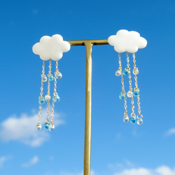 【再販】雲と雨のピアス(イヤリング) 3枚目の画像