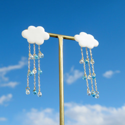 【再販】雲と雨のピアス(イヤリング) 2枚目の画像