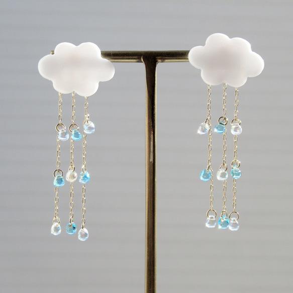 【再販】雲と雨のピアス(イヤリング) 5枚目の画像