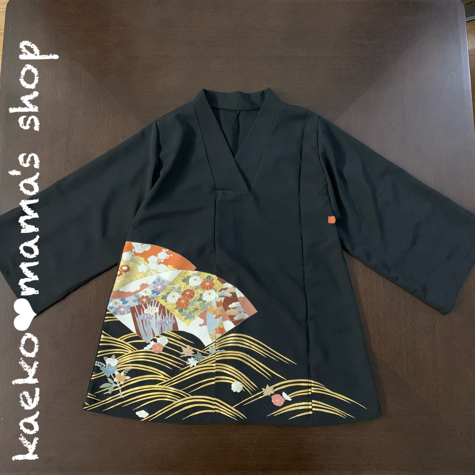 【Masaki様】チュニックワンピース✿黒留袖✿和モダン(着物リメイク) 【Masaki様】チュニックワンピース✿黒留袖✿和モダン(着物リメイク)