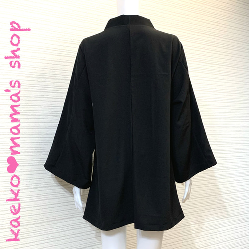 チュニックワンピース✿総丈78㎝✿黒留袖✿和モダン（着物