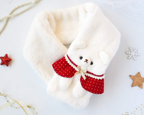 名入れ♡しろくまのマフラー♡男の子・女の子マフラー♡ネック