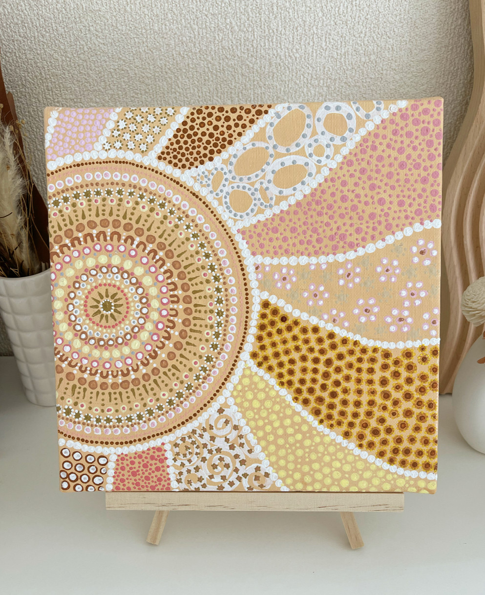 【美品】アート　アボリジニアート　置物　インテリア　工芸品　美術品　A1421