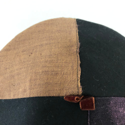 ベレー帽　2枚はぎ　久留米絣　ドット 6枚目の画像