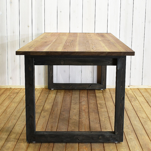 幅150㎝ ダイニングテーブル 無垢材 RONOJI 黒脚 食卓 机 ダイニング